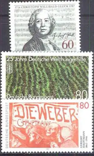 DEUTSCHLAND 1987 Mi-Nr. 1343 1344 1345 ** MNH