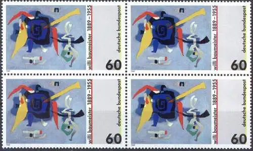 DEUTSCHLAND 1989 Mi-Nr. 1403 Viererblock ** MNH