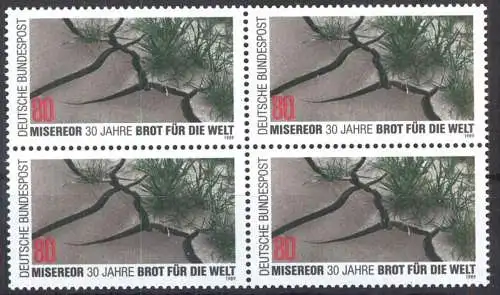DEUTSCHLAND 1989 Mi-Nr. 1404 Viererblock ** MNH