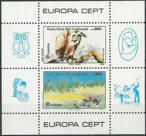 TÜRK. ZYPERN 1986 Mi-Nr. Block 5 ** MNH - CEPT