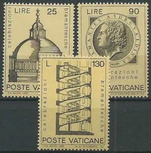 VATIKAN 1972 Mi-Nr. 596/98 ** MNH