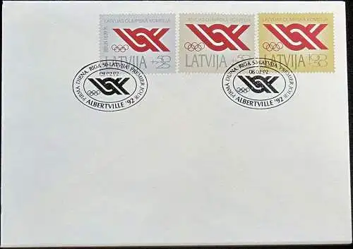 LETTLAND 1992 Mi-Nr. 323/25 FDC