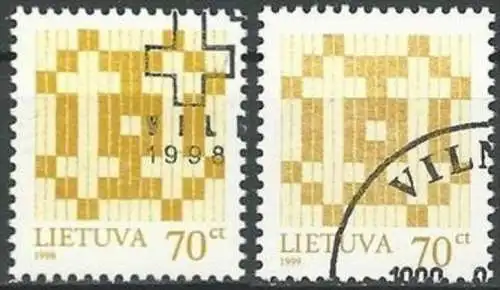 LITAUEN 1998 Mi-Nr. 668 I+II o used - aus Abo
