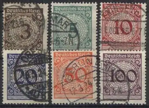 DEUTSCHES REICH 1923 Mi-Nr. 338/43 o used