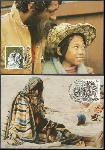 UNO GENF 1984 Mi-Nr. 124/25 MK/MC Maximumkarten