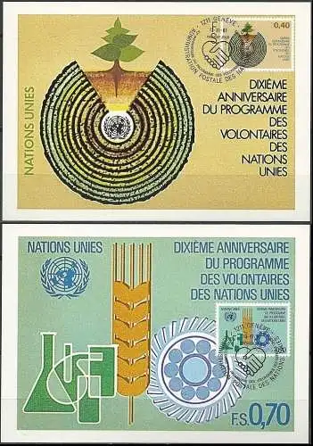 UNO GENF 1981 Mi-Nr. 101/02 MK/MC Maximumkarten