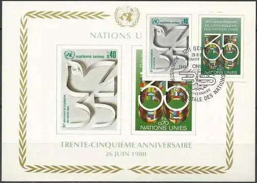 UNO GENF 1980 Mi-Nr. 92/93 B MK/MC Maximumkarte