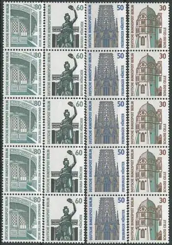 BERLIN 1987 Mi-Nr. 793/96 R 5er Streifen mit Nummer ** MNH