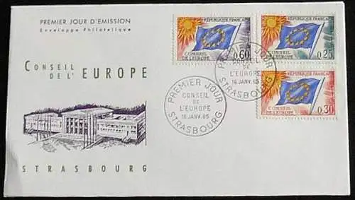 FRANKREICH EUROPARAT 1965 Mi-Nr. 10/12 FDC