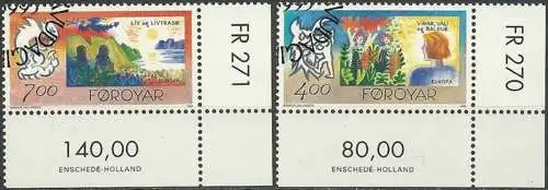 FÄRÖER 1995 Mi-Nr. 278/79 Eckrand o used - aus Abo