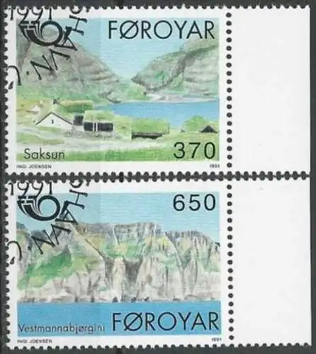 FÄRÖER 1991 Mi-Nr. 219/20 o used - aus Abo