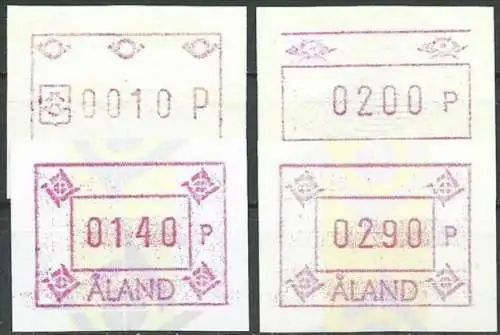 ALAND 1988 ATM LOT 4 Automatenmarken ** MNH