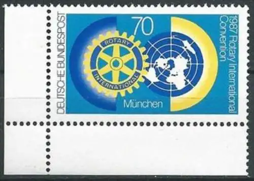 DEUTSCHLAND 1987 Mi-Nr. 1327 Eckrand ** MNH