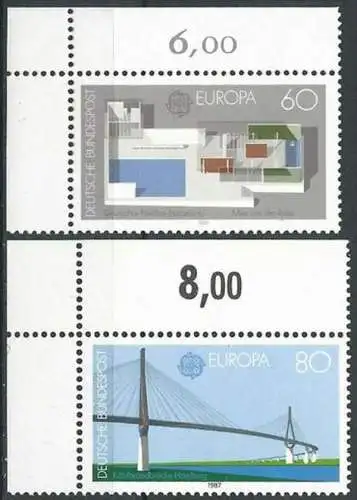 DEUTSCHLAND 1987 Mi-Nr. 1321/22 Eckrand ** MNH