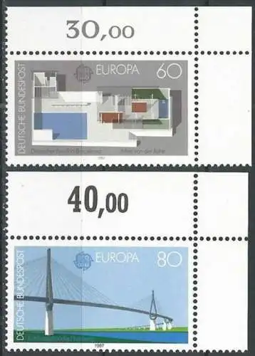 DEUTSCHLAND 1987 Mi-Nr. 1321/22 Eckrand ** MNH