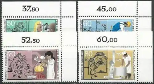 DEUTSCHLAND 1986 Mi-Nr. 1274/77 Eckrand ** MNH