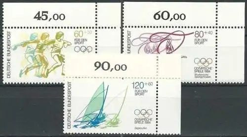 DEUTSCHLAND 1984 Mi-Nr. 1206/08 Eckrand ** MNH