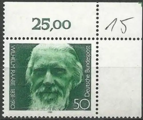 DEUTSCHLAND 1981 Mi-Nr. 1104 Eckrand ** MNH