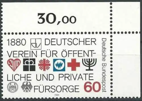 DEUTSCHLAND 1980 Mi-Nr. 1044 Eckrand ** MNH