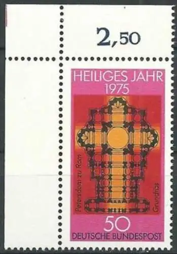 DEUTSCHLAND 1975 Mi-Nr. 834 Eckrand ** MNH