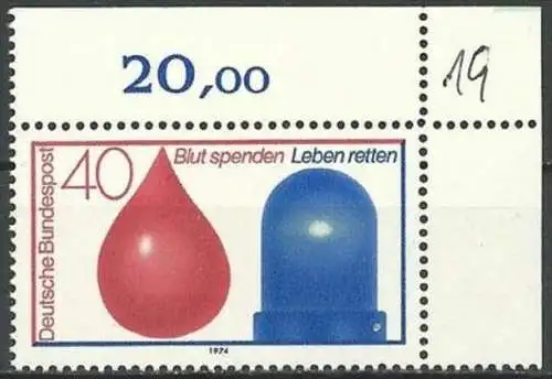 DEUTSCHLAND 1974 Mi-Nr. 797 Eckrand ** MNH