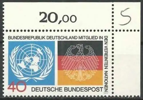 DEUTSCHLAND 1973 Mi-Nr. 781 Eckrand ** MNH