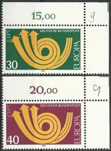 DEUTSCHLAND 1973 Mi-Nr. 768/69 Eckrand ** MNH