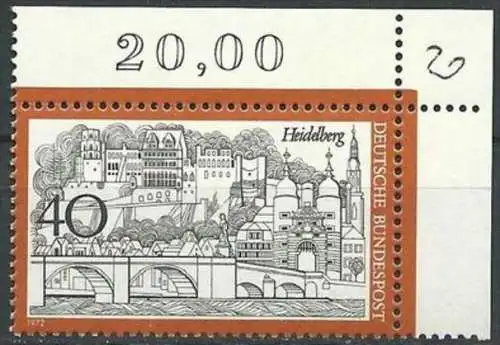 DEUTSCHLAND 1972 Mi-Nr. 747 Eckrand ** MNH