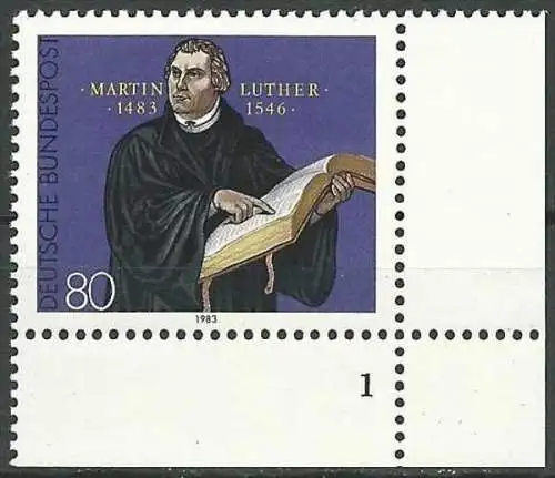 DEUTSCHLAND 1983 Mi-Nr. 1193 Eckrand mit Formnummer 1 ** MNH