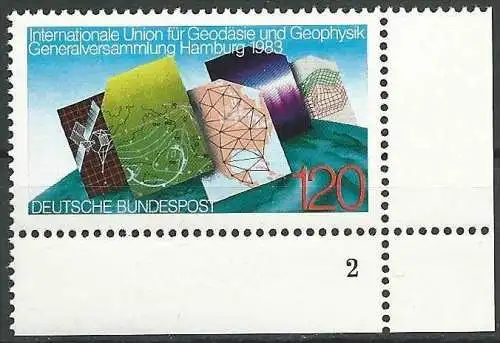 DEUTSCHLAND 1983 Mi-Nr. 1187 Eckrand mit Formnummer 2 ** MNH