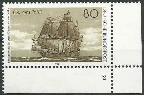 DEUTSCHLAND 1983 Mi-Nr. 1180 Eckrand mit Formnummer 2 ** MNH