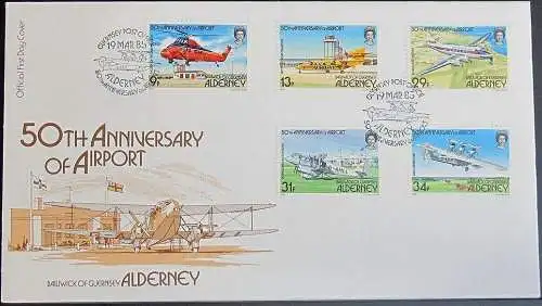 ALDERNEY 1985 Mi-Nr. 18/22 FDC