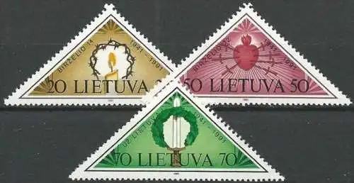 LITAUEN 1991 Mi-Nr. 477/79 ** MNH