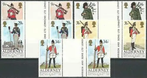 ALDERNEY 1985 Mi-Nr. 23/27 Zwischensteg/Gutterpair ** MNH