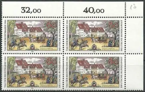 DEUTSCHLAND 1984 Mi-Nr. 1229 Eckrand-Viererblock ** MNH