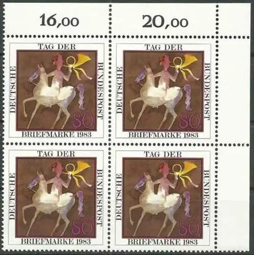 DEUTSCHLAND 1983 Mi-Nr. 1192 Eckrand-Viererblock ** MNH