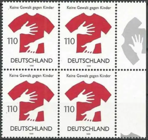 DEUTSCHLAND 1998 Mi-Nr. 2013 Viererblock ** MNH