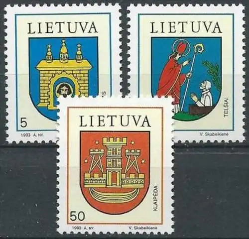 LITAUEN 1993 Mi-Nr. 526/28 ** MNH