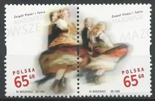 POLEN 1998 Mi-Nr. 3727/28 ZUSAMMENDRUCK ** MNH