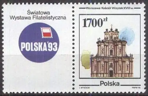 POLEN 1990 Mi-Nr. 3305 Zierfeld ** MNH