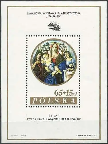 POLEN 1985 Mi-Nr. Block 96 II ** MNH