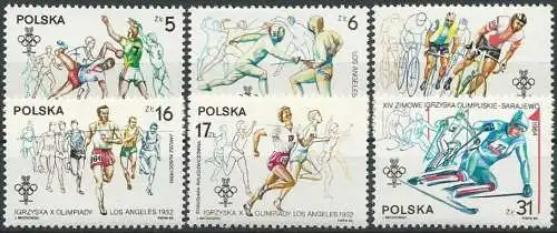 POLEN 1984 Mi-Nr. 2913/18 ** MNH