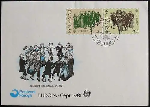 FÄRÖER 1981 Mi-Nr. 63/64 CEPT FDC