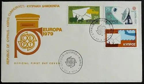 ZYPERN 1979 Mi-Nr. 501/03 CEPT FDC