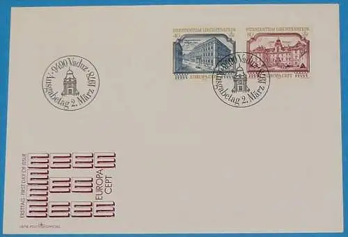 LIECHTENSTEIN 1978 Mi-Nr. 692/93 CEPT FDC