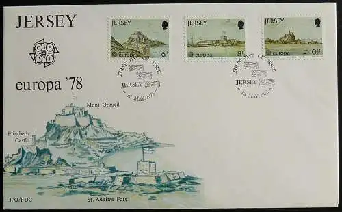 JERSEY 1978 Mi-Nr. 177/79 CEPT FDC