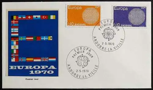 FRANZ. ANDORRA 1970 Mi-Nr. 222/23 CEPT FDC