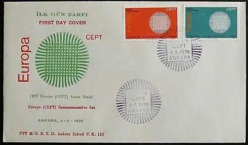 TÜRKEI 1970 Mi-Nr. 2179/80 CEPT FDC