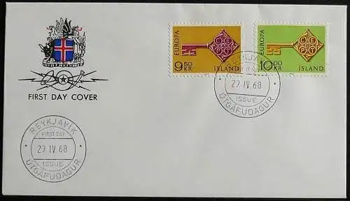 ISLAND 1968 Mi-Nr. 417/18 CEPT FDC