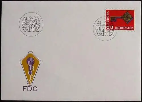 LIECHTENSTEIN 1968 Mi-Nr. 495 CEPT FDC